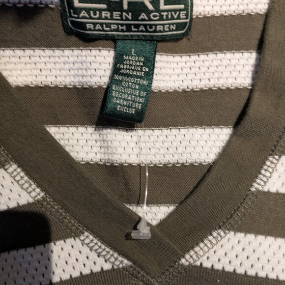 Ralph Lauren Active hoodie matching s/s t shirt brown and cream stripe L - Picture 3 of 3